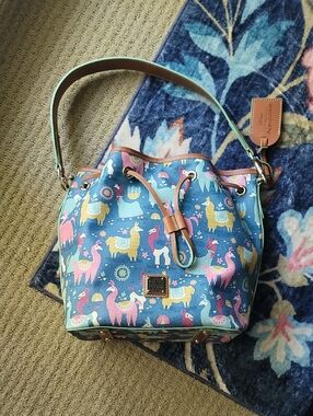 Disney Exclusive 20th Anniversary Emperors New Groove Llama Print Drawstring Bag